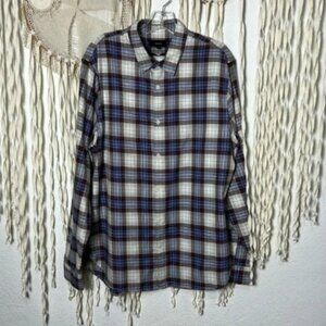 Vince Men's Plaid Cotton Long Sleeve Button Down Shirt